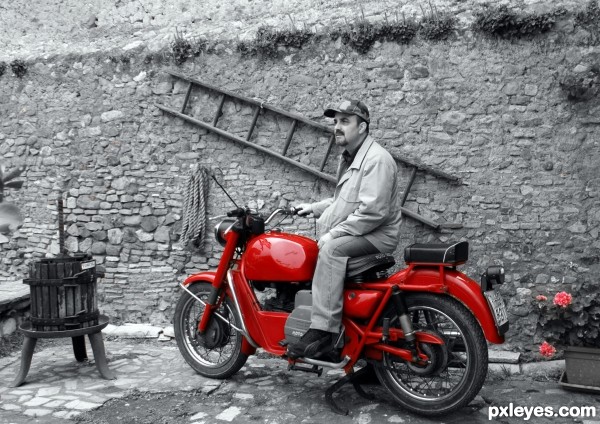 Red motorcycle